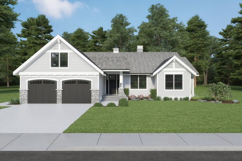 Architectural House Design - Craftsman Exterior - Front Elevation Plan #1070-114