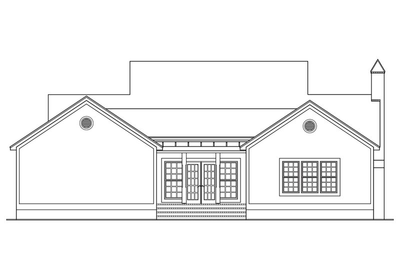 Home Plan - Exterior - Rear Elevation for Traditional House Plan #406-272 - 3 bed, 2 bath