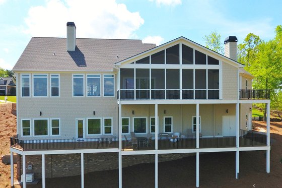 Exterior - Rear Elevation 1 for Farmhouse House Plan #437-93 - 4 bed, 3.5 bath