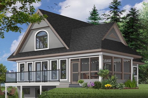 Exterior - Front Elevation 4 for Farmhouse House Plan #23-525 - 2 bed, 1.5 bath