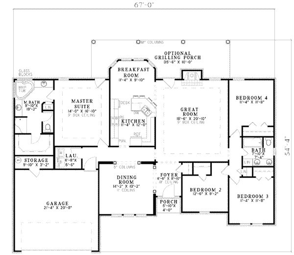 Home Plan - Traditional Floor Plan - Main Floor Plan #17-2084