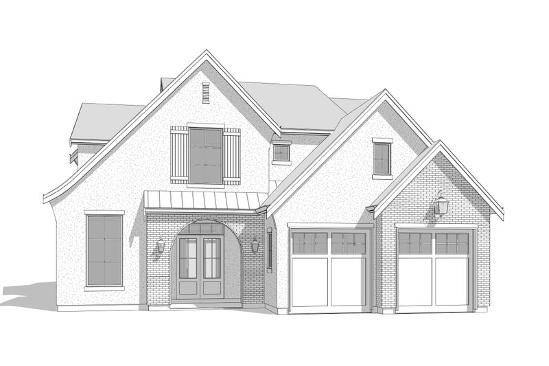 House Blueprint - Exterior - Front Elevation 3 for European House Plan #1114-22 - 4 bed, 4.5 bath