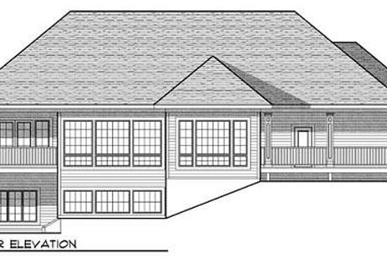Exterior - Rear Elevation for Traditional House Plan #70-937 - 3 bed, 2.5 bath