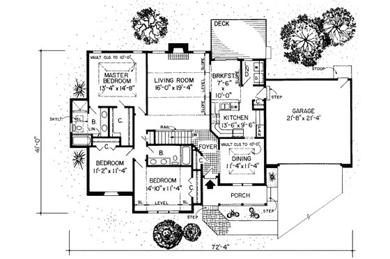 Floor Plan - Main Floor for Ranch House Plan #312-282 - 3 bed, 2 bath