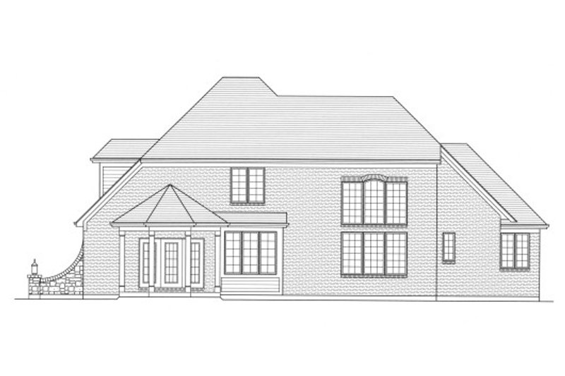 House Blueprint - Exterior - Rear Elevation for Traditional House Plan #46-502 - 4 bed, 3.5 bath