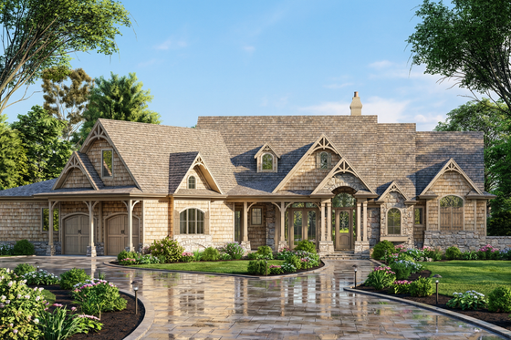 Exterior - Front Elevation 3 for Craftsman House Plan #54-727 - 3 bed, 2.5 bath