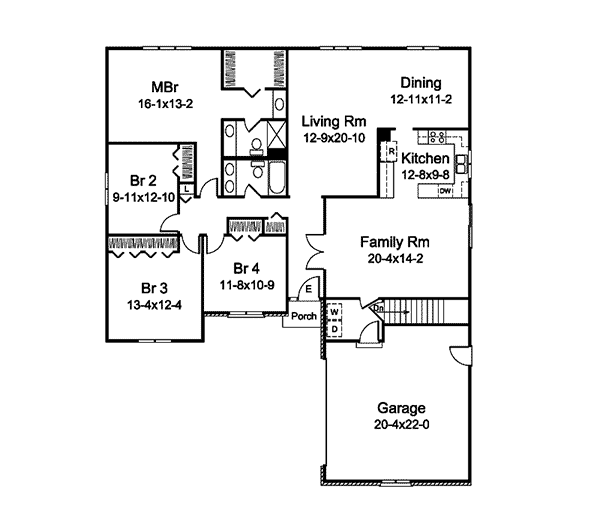 Ranch Floor Plan - Main Floor Plan #57-469