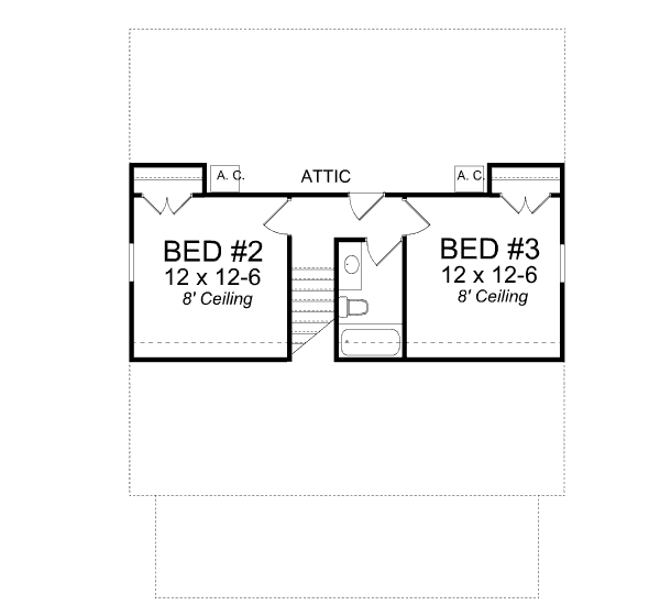 House Plan Design - Cottage Floor Plan - Upper Floor Plan #513-6