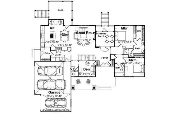 Floor Plan - Main Floor for Farmhouse House Plan #928-439 - 3 bed, 3.5 bath