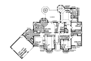 Floor Plan - Main Floor for European House Plan #47-196 - 4 bed, 4 bath