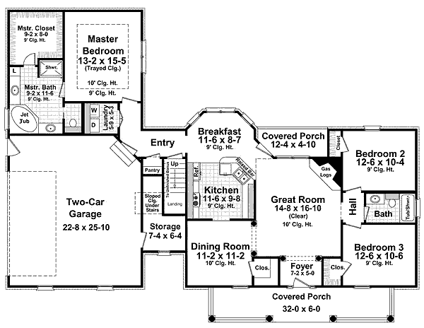 Home Plan - Southern Floor Plan - Main Floor Plan #21-277
