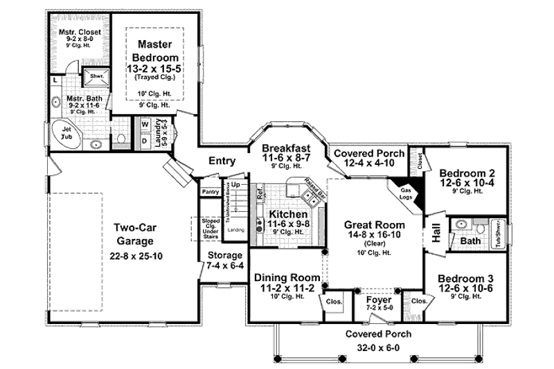 Home Plan - Floor Plan - Main Floor for Southern House Plan #21-277 - 3 bed, 2 bath