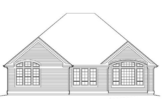Exterior - Rear Elevation for Traditional House Plan #48-412 - 3 bed, 2.5 bath