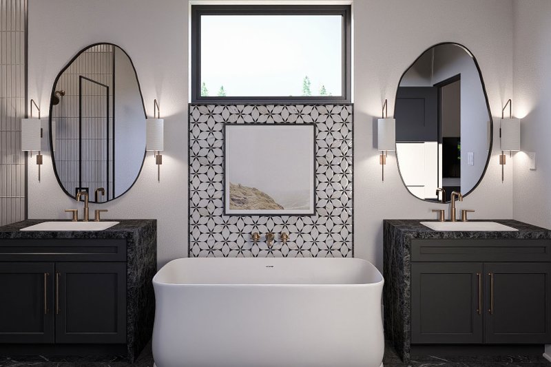 House Blueprint - Interior - Master Bathroom 1 for Barndominium House Plan #455-385 - 6 bed, 5.5 bath