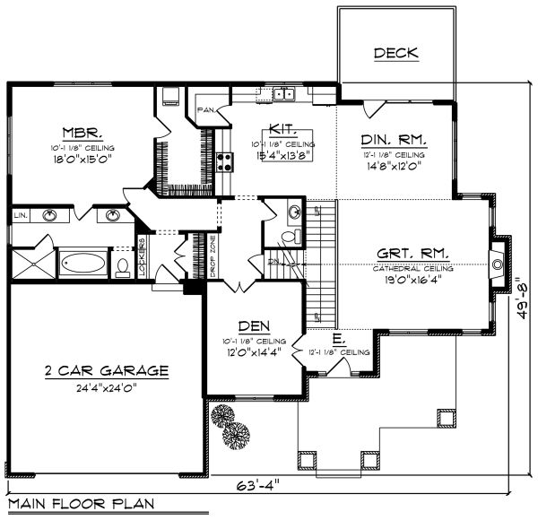 Dream House Plan - Craftsman Floor Plan - Main Floor Plan #70-1280