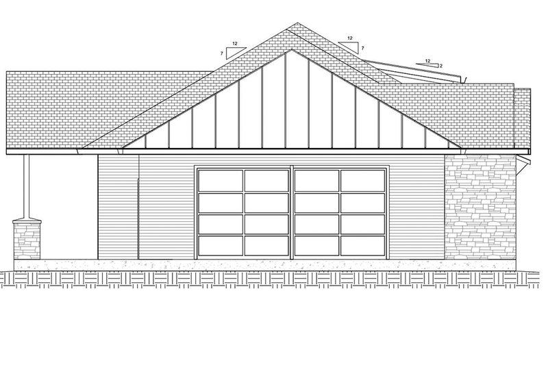 Architectural House Design - Optional Side Loading Right Elevation