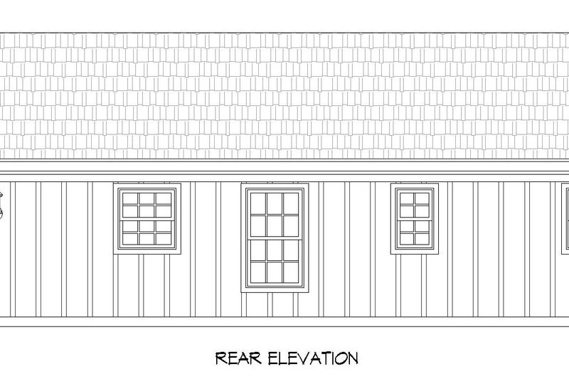 Dream House Plan - Exterior - Rear Elevation for Ranch House Plan #932-570 - 3 bed, 2 bath