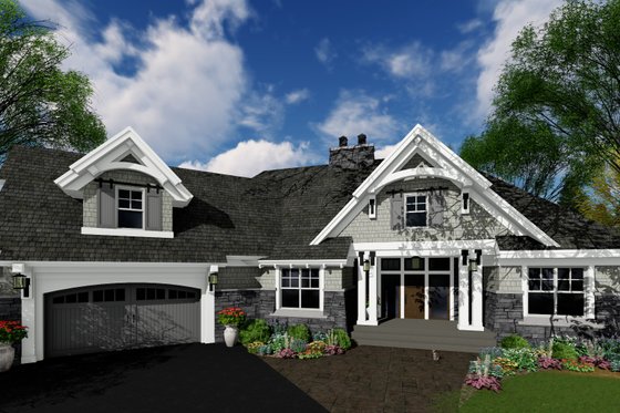 Exterior - Front Elevation 5 for Craftsman House Plan #51-573 - 4 bed, 3 bath