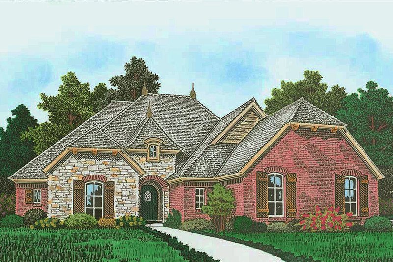 Home Plan - European Exterior - Front Elevation Plan #310-1300