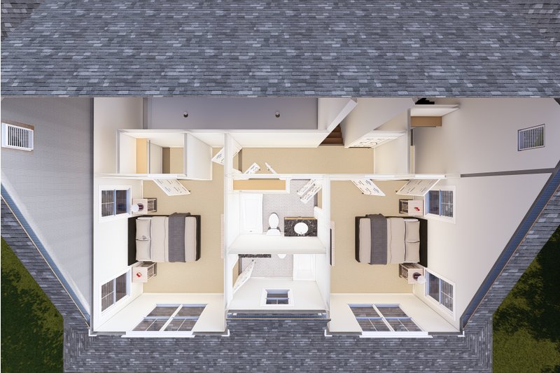 Home Plan - Floor Plan - Upper Floor for Farmhouse House Plan #513-2172 - 3 bed, 4 bath