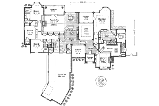 Floor Plan - Main Floor for European House Plan #310-351 - 5 bed, 4.5 bath
