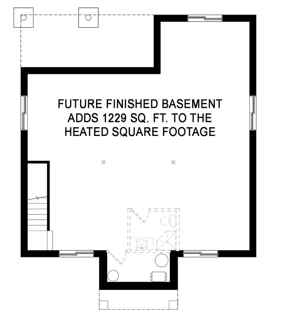 House Plan Design - Farmhouse Floor Plan - Lower Floor Plan #23-2716