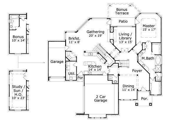 European Floor Plan - Main Floor Plan #411-765