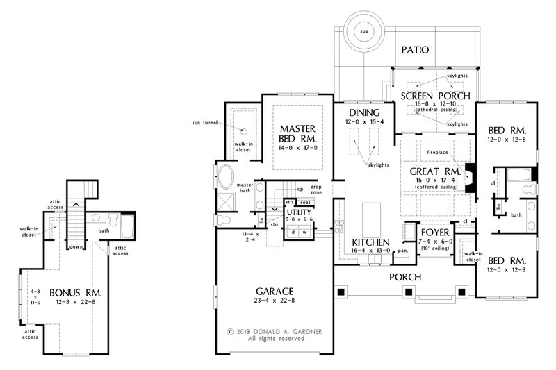 House Design - Floor Plan - Main Floor for Farmhouse House Plan #929-1099 - 3 bed, 2 bath