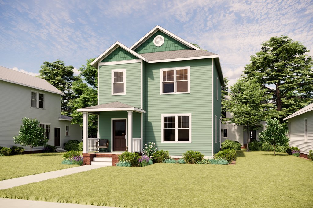 Exterior - Front Elevation 2 for Victorian House Plan #936-45 - 3 bed, 2.5 bath