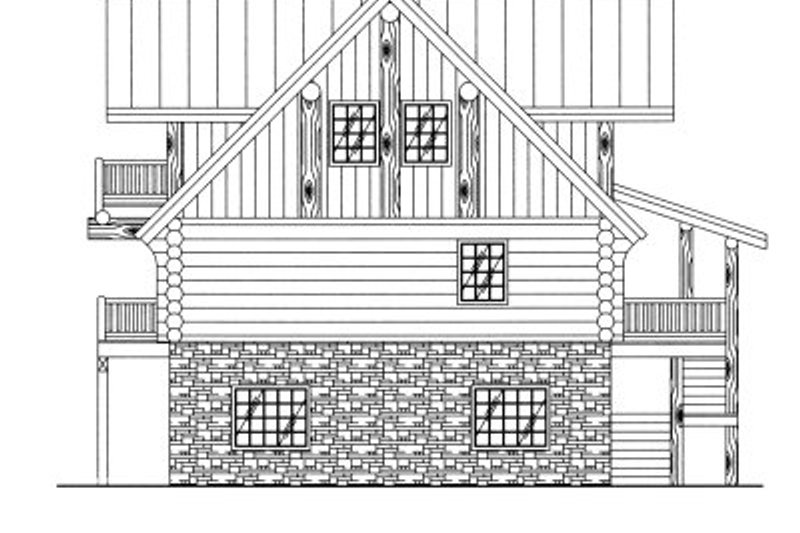 Dream House Plan - Exterior - Rear Elevation for Log House Plan #117-409 - 4 bed, 3 bath