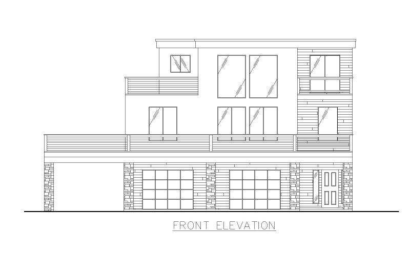 Architectural House Design - Exterior - Front Elevation 3 for Contemporary House Plan #117-1005 - 3 bed, 3 bath