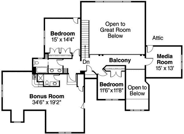 Dream House Plan - Country Floor Plan - Upper Floor Plan #124-555