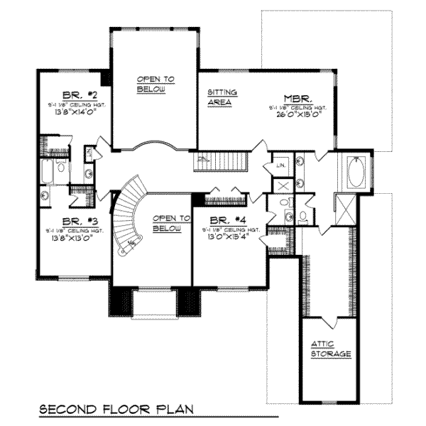 Home Plan - Traditional Floor Plan - Upper Floor Plan #70-554