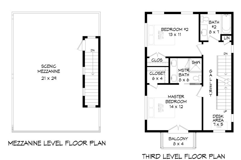 Home Plan - Floor Plan - Upper Floor for Contemporary House Plan #932-324 - 2 bed, 2.5 bath