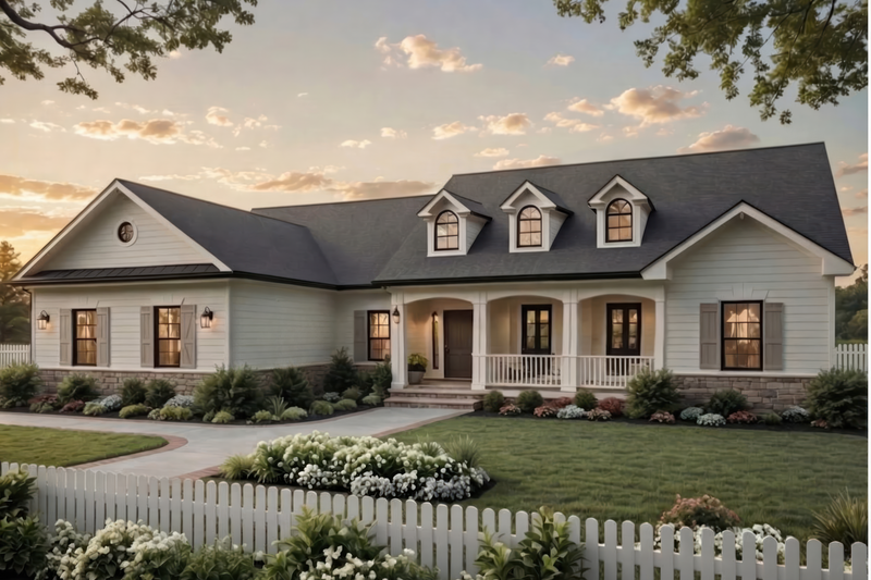 Ranch Style House Plan - 3 Beds 2.5 Baths 2019 Sq/Ft Plan #21-643 Exterior