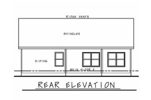 Exterior - Rear Elevation for Ranch House Plan #20-2352 - 3 bed, 2 bath