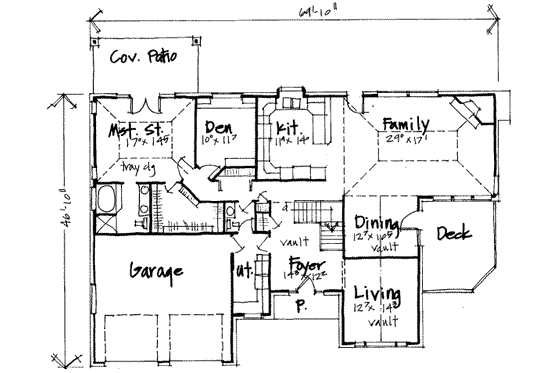 Floor Plan - Main Floor for Traditional House Plan #308-208 - 6 bed, 3.5 bath