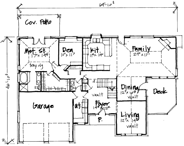 Traditional Floor Plan - Main Floor Plan #308-208