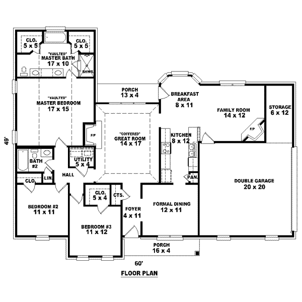 Traditional Floor Plan - Main Floor Plan #81-1477