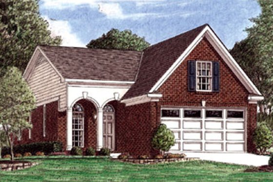 Exterior - Front Elevation for Southern House Plan #34-161 - 3 bed, 2 bath