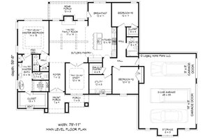 Floor Plan - Main Floor for Traditional House Plan #932-682 - 3 bed, 2.5 bath