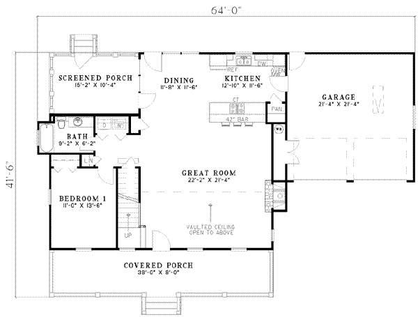 Architectural House Design - Country Floor Plan - Main Floor Plan #17-523