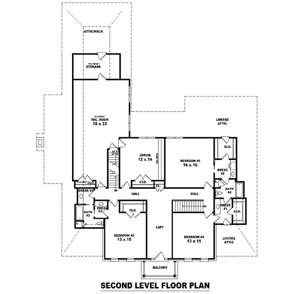 Southern Floor Plan - Upper Floor Plan #81-1650