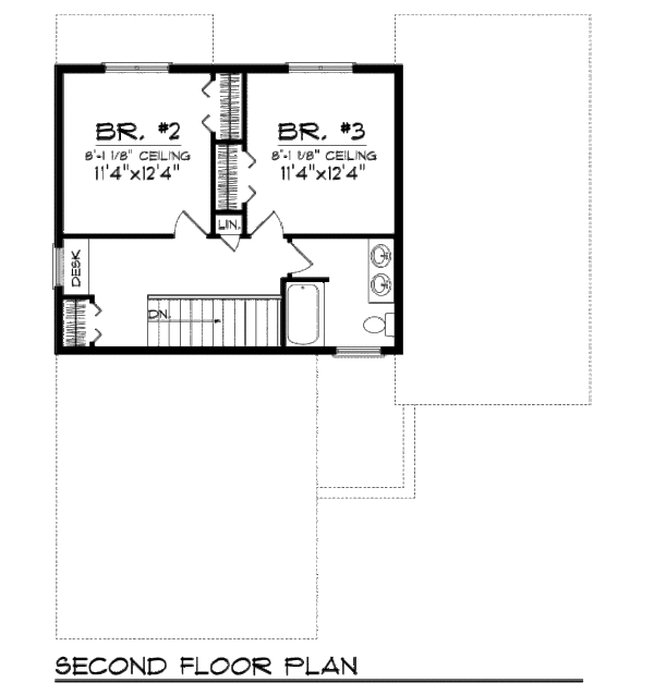House Plan Design - Traditional Floor Plan - Upper Floor Plan #70-944