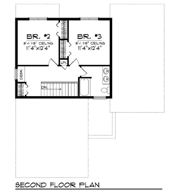 Home Plan - Traditional Floor Plan - Upper Floor Plan #70-944