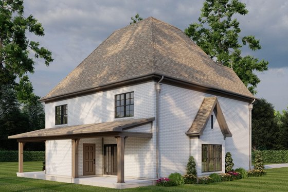 Exterior - Rear Elevation 2 for European House Plan #17-2526 - 2 bed, 2.5 bath