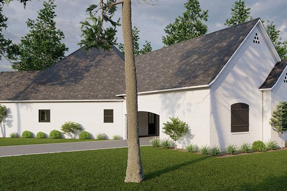 Exterior - Rear Elevation 1 for European House Plan #923-334 - 3 bed, 2.5 bath