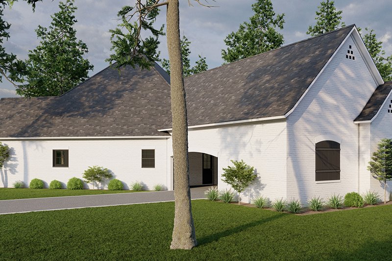 House Plan Design - Exterior - Rear Elevation 1 for European House Plan #923-334 - 3 bed, 2.5 bath