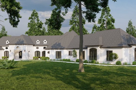 Exterior - Front Elevation 3 for European House Plan #923-69 - 4 bed, 4.5 bath