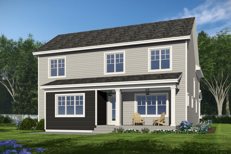 Architectural House Design - Exterior - Rear Elevation for Bungalow House Plan #51-1358 - 4 bed, 2.5 bath